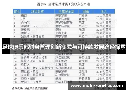 足球俱乐部财务管理创新实践与可持续发展路径探索